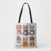 Modieuze Welsh Corgi Honden Tote Bag (Voorkant)