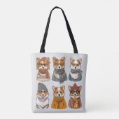 Modieuze Welsh Corgi Honden Tote Bag (Achterkant)