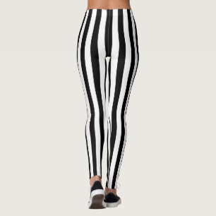 Modieuze zwart-wit verticale strepen leggings
