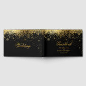 Modieuze Zwarte en Gouden Sneeuwvlokken Gastenboek (Volledig)