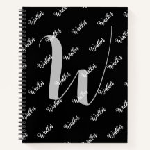 Modieuze Zwarte Kleur - Initiële Naam Monogram