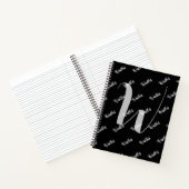 Modieuze Zwarte Kleur - Initiële Naam Monogram Notitieboek (Binnen)
