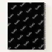 Modieuze Zwarte Kleur - Initiële Naam Monogram Notitieboek (Achterkant)