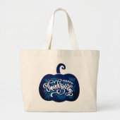 modificeerbare tekst over pompoen voor Thanksgivin Grote Tote Bag (Voorkant)