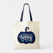 modificeerbare tekst over pompoen voor Thanksgivin Tote Bag (Achterkant)