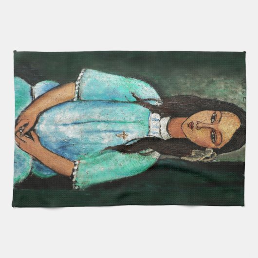 Modigliani Alice  Fine Art Painting Theedoek (Horizontaal)