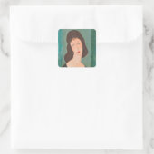 Modigliani Amedeo Portrait Vierkante Sticker (Tas)
