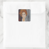 Modigliani Amedeo Portrait Vierkante Sticker (Tas)