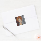 Modigliani Amedeo Portrait Vierkante Sticker (Envelop)