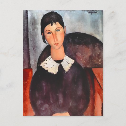 Modigliani Elvira met witte kraag Briefkaart (Voorkant)