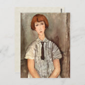 Modigliani Girl met Blouse Briefkaart (Voorkant / Achterkant)