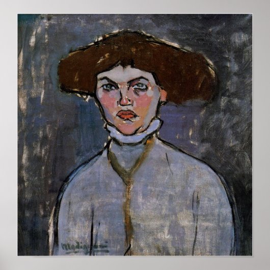 Modigliani - Hoofd van een jonge vrouw 1908 Poster (Voorkant)