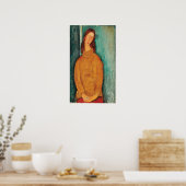 Modigliani - Jeanne Hebuterne in een gele jumper Poster (Keuken)