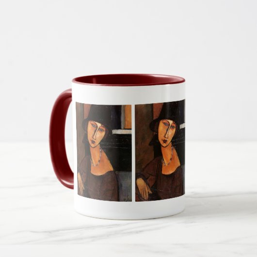 Modigliani - Jeanne Hebuterne w/Pet en Ketting Mok (Voorkant links)