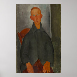 Modigliani Jong Man Moderne kunst Print