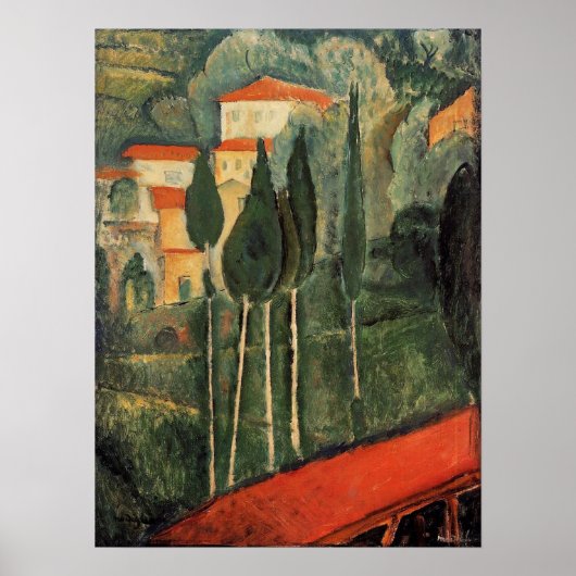 Modigliani - Landscape Southern France 1919 Poster (Voorkant)