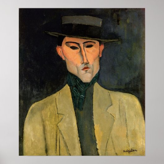 Modigliani - Man Met Hoed 1915 Poster (Voorkant)