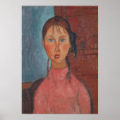 Modigliani Meisje met Vlechten Moderne Kunst Print (Voorkant)