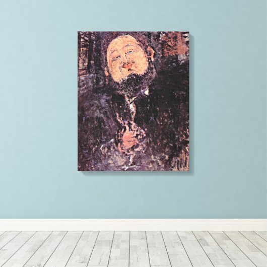 Modigliani - Portret van Diego Rivera Canvas Afdruk (Insitu (Houten vloer))