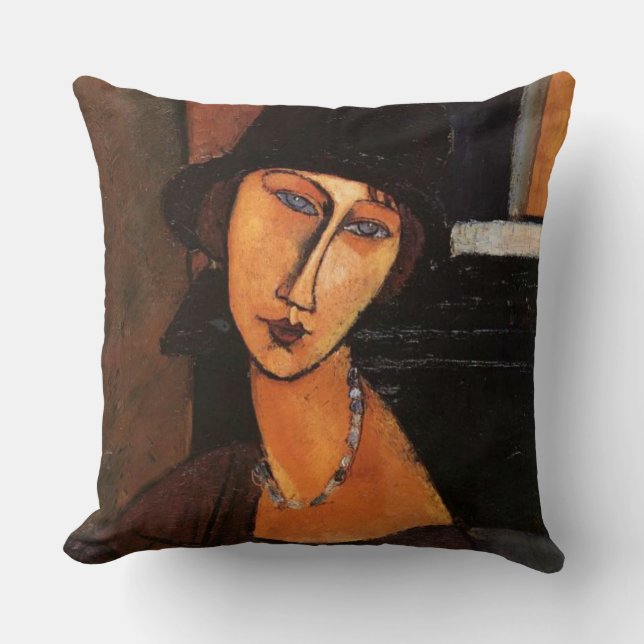 Modigliani - Portret van Jeanne Hebuterne Kussen (Voorkant)