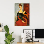 Modigliani Vrouw in Rode Stoel Print Modernist (Thuiskantoor)