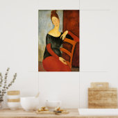Modigliani Vrouw in Rode Stoel Print Modernist (Keuken)