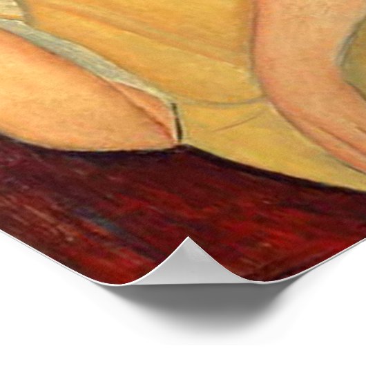 Modigliani Vrouw met Fan Moderne Kunst Print (Hoek)