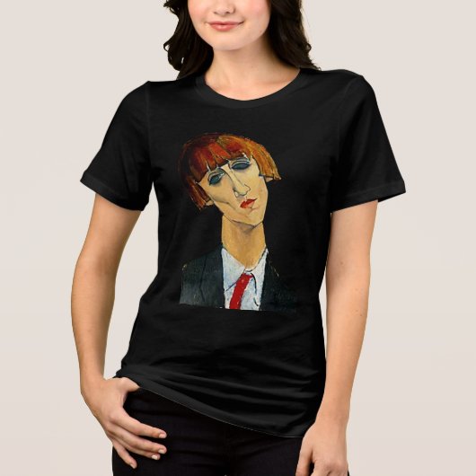 Modigliani's Elegance: Modern Art Tri-Blend T-shir Tri-Blend Shirt (Voorkant)