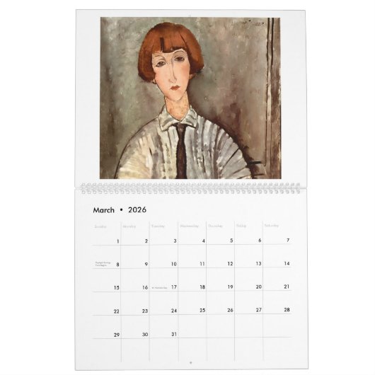 Modigliani's Vrouwen 2026 Kalender (Mar 2026)