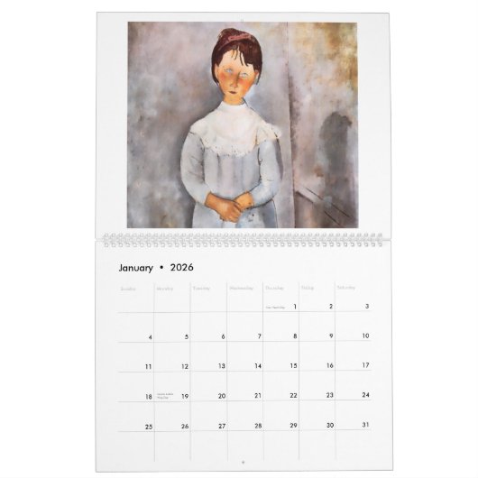 Modigliani's Vrouwen 2026 Kalender (Jan 2026)