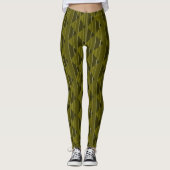 modisch olijfpatroon leggings (Voorkant)