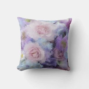 Modish Abstract Bloemen Pastel Kleuren Sjabloon To Kussen