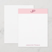 Modish Blush Roze Monogram Eenvoudige Sjabloon Tre (Voorkant / Achterkant)