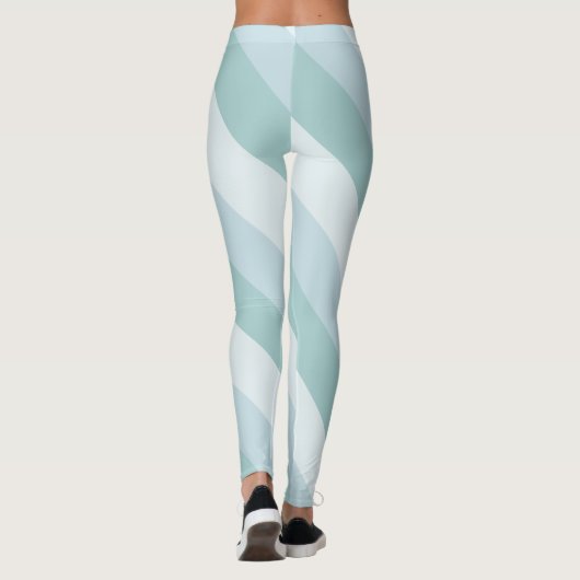 Modish Elegant Blauw Groen Modern Design Sjabloon Leggings (Achterkant)