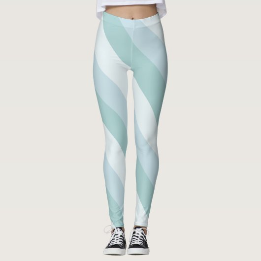 Modish Elegant Blauw Groen Modern Design Sjabloon Leggings (Voorkant)