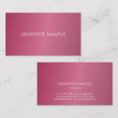 Modish Elegant Hot Pink Modern Clean Design Trendy Visitekaartje (Voorkant / Achterkant)
