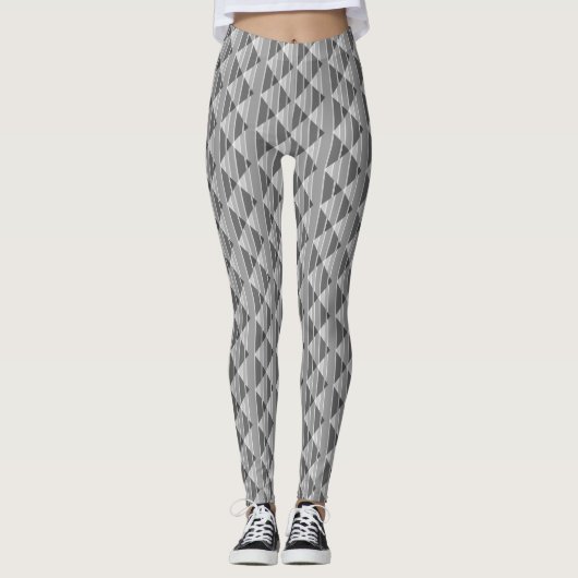 Modish Grey Pattern Leggings (Voorkant)