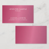 Modish Hot Pink Modern Clean Stijlvol Trendy Desig Visitekaartje (Voorkant / Achterkant)