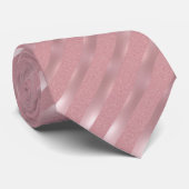 Modish Roos Gouden Glitter Gestreepte Sjabloon Ele Stropdas (Opgerold)