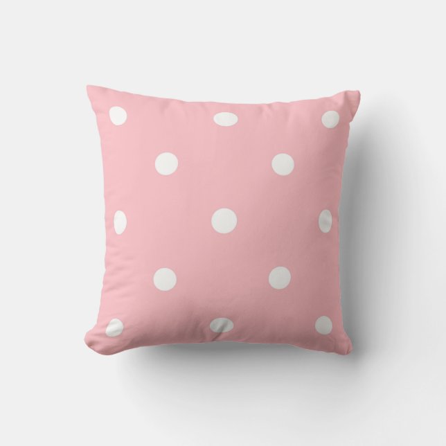 Modish roze witte poka dots legant Sjabloon Kussen (Voorkant)