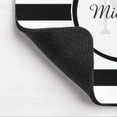 Modish Thick Black and White Stripes and Monogram Muismat (Hoek)