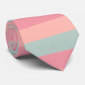 Modish Trendy Peach Blauwgroen Kleur Strepen Schat Stropdas (Opgerold)