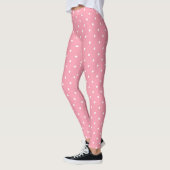 Modish White Circles Stippen Hot Pink Elegant Tren Leggings (Links)