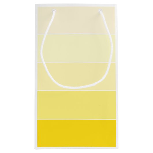 Modish Yellow White Striped Trendy Sjabloon Klein Cadeauzakje (Achterkant)