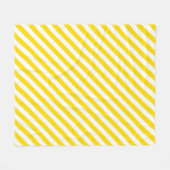 Modish Yellow White Stripes Elegante Sjabloon Fleece Deken (Voorkant (Horizontaal))
