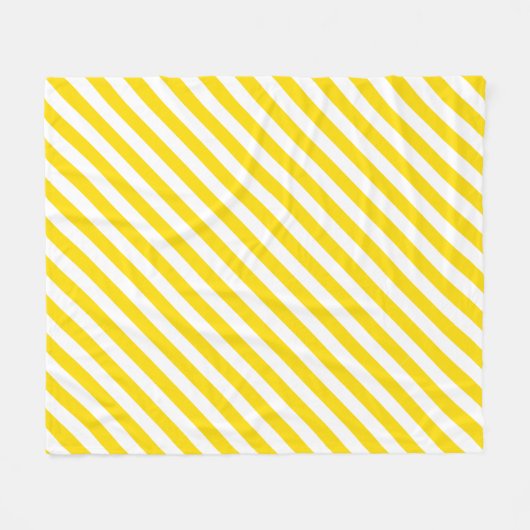 Modish Yellow White Stripes Elegante Sjabloon Fleece Deken (Voorkant (Horizontaal))
