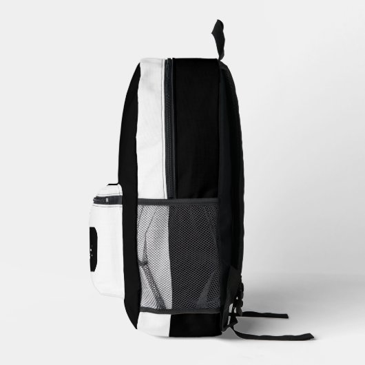 Modish Zwart-wit Kleur - Monogram Initiaal Naam Bedrukte Rugzak (Rechts)