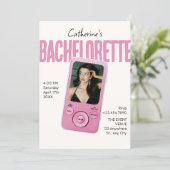 Modist pink white bachelorette kaart (Staand voorkant)