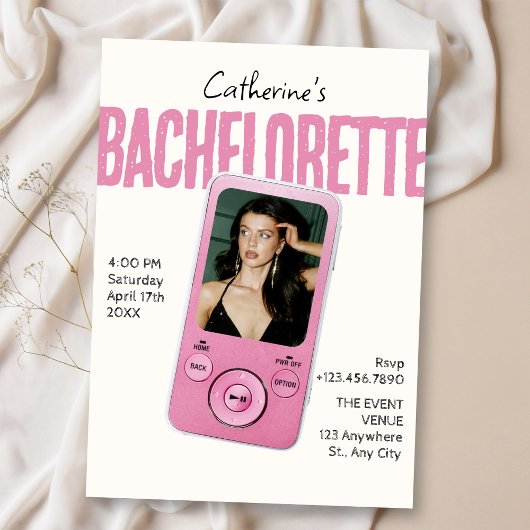 Modist pink white bachelorette kaart