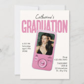 Modist pink white graduation kaart (Voorkant)